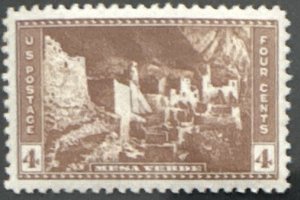 Scott #743 1934 4¢ National Parks Mesa Verde unused XF centering