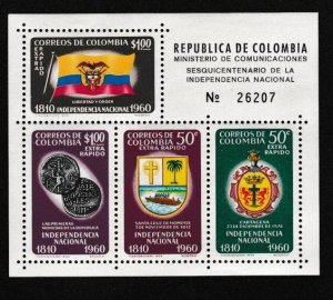 Colombia # C386, Independence 150th Anniv., Souvenir Sheet, Mint H, 1/3 Cat.