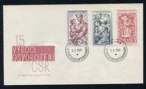 Czechoslovakia Cover 15th Ann of Liberation 1960 Judaica. x27882