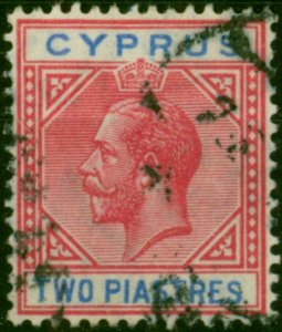 Cyprus 1922 2pi Carmine & Blue SG93 Fine Used 1