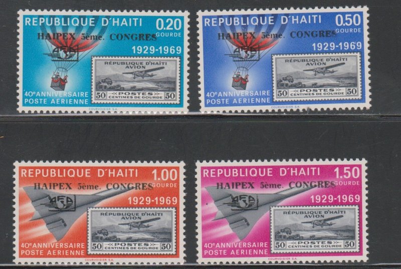 Haiti # C380-83, HAIPEX 5th Congress Overprints, Mint, NH, 1/2 Cat.