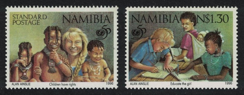 Namibia 50th Anniversary of UNICEF 2v SG#686-687