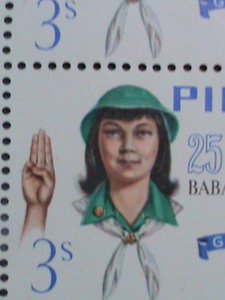 ​PHILIPPINES-1966-SC#947-9 25TH ANNIVERSARY OF WORLD GIRL SCOUTS DAY-MNH BLOCK