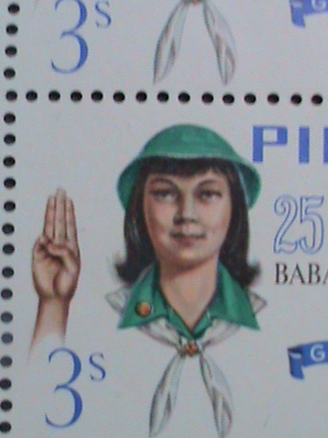 ​PHILIPPINES-1966-SC#947-9 25TH ANNIVERSARY OF WORLD GIRL SCOUTS DAY-MNH BLOCK