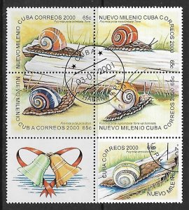 Cuba # 4121 - Snails - Millenium - Block - unused CTO.....{Z32}