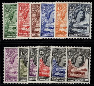 BECHUANALAND PROTECTORATE QEII SG143-153, 1955-58 set, NH MINT. Cat £110.