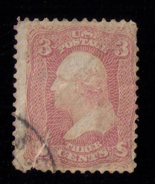 US Sc #64 Used Pink 3c  Closed up tear damage Lower L Fine