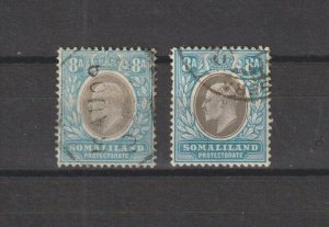 SOMALILAND 1905/11 SG 52/52a USED Cat £82