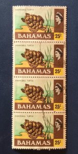 Bahamas Scott #318 Used Strip / Pair Of (4) QEII Hawksbill Turtle VF