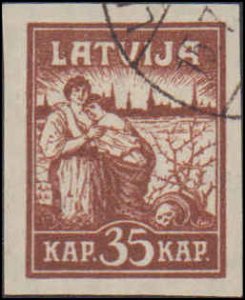 Latvia #43-45, Complete Set(3), 1919, Used