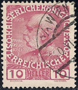 Austria #115 10 H Franz Josef used F-VF