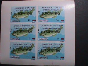 ​PABAY-1969-EUROPA-FISHES-EMERGENCY STRICK - INTERNATIONAL MAIL IMPERF SHEET