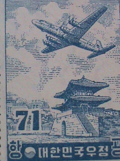 KOREA-AIRMAIL-1954 SC#C16 PLANE OVER EAST GATE -CTO STAMP VERY FINE