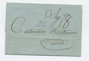 1851 Smyrna to Trieste stampless folded letter [6521.268]