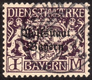 1920, Germany Bavaria, 1Mk, Used, Mi D43y