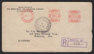 1931 Winnipeg 12c drop registered paid with meters. $20