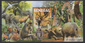Senegal 2015 Sheetlet endangered Fauna mammals Birds Block MNH** Mi. Bl. 109