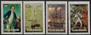 Cook Is. #510-3 MNH Set - Captain Cook and His Ships Paintings