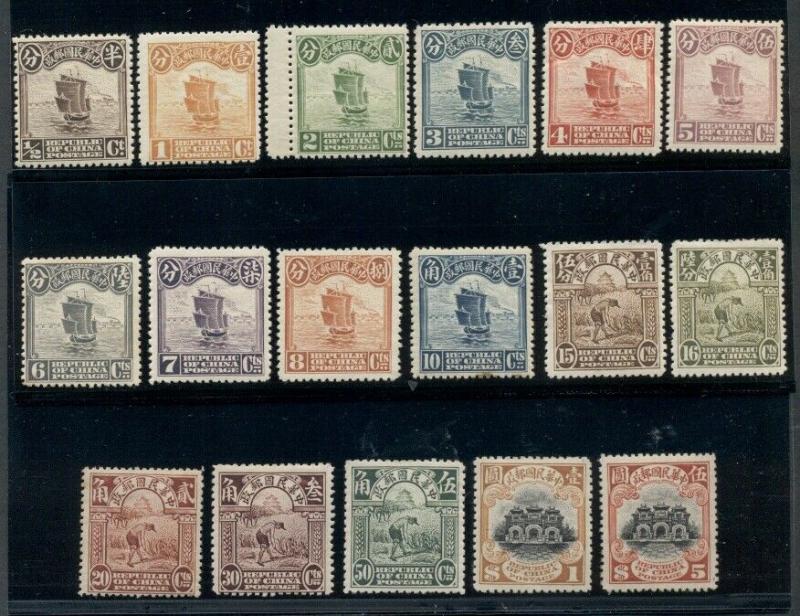 CHINA #202-17, 19, Complete set except for hi vals, og, hinged, Scott $1,056.00 