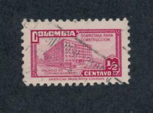   Colombia 1945 Scott RA21 used - 1/2c, Ministry of posts