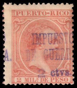 ✔️ US POSSESSIONS PUERTO RICO 1898 - ALFONSO XIII WAR TAX - SC. MR2 MH