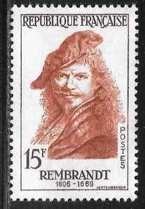 France 860: 15f Rembrandt, unused, gum dist., F-VF