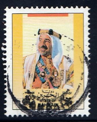 Bahrain #344 Sheik Isa on a stamp issued in 1989. PM