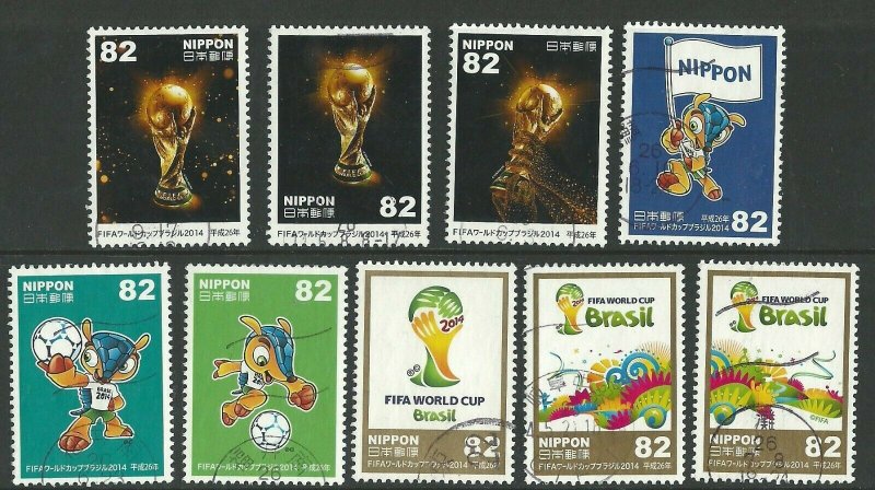 2014  JAPAN  -  SG:5776/84 - WORLD CUP BRAZIL - USED SET