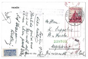 Senica, Slovakia 1942 Multi View RPPC German Censor Slovakotour Postcard Revenue