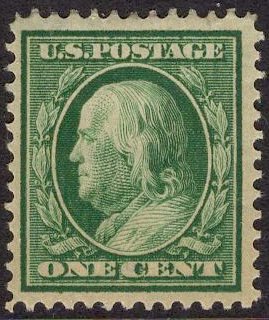 US Stamp #331 1c Washington/Franklin MINT Hinged SCV $6.25