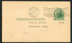 1944 Marysville Ohio to Woodstock Nestle Milk Products Statement Postal Card 1c