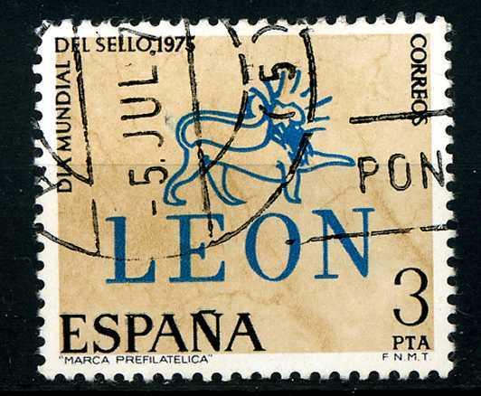 Spain 1975 - Scott 1806 used - 3p, World stamp day 