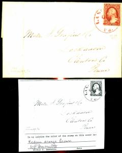 U.S. # 10A Used On COver Red Cancel