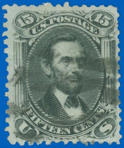 US Scott #77 15¢ Lincoln, Used-F/VF w/ Cork Cancel, Well Centered, SCV $175.00!