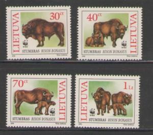 Lithuania Sc 529-32 1996 Bison WWF stamp set mint NH