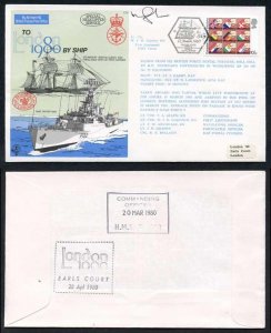 C70b To London by Ship 1980 Signed by Lt Cdr Gardner (D)