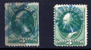  1800s US Fancy Cancel <> Typical Classic Era Stamp BLUE Strikes...nn