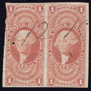 US Scott R76a (Pair)  Probate of Will Red Used Lot K1051 bhmstamps