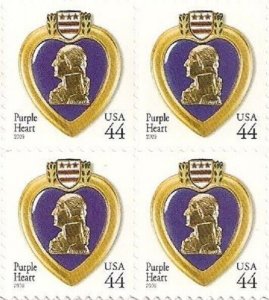 US 4390 Purple Heart 44c block 4 MNH 2009