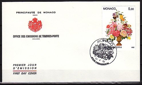 Monaco, Scott cat. 1818 only. Flower Bouquet issue. First day cover. ^