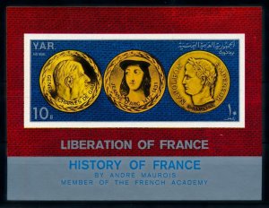 [77889] Yemen YAR 1969 History of France De Gaulle Jeanne Souvenir Sheet MNH