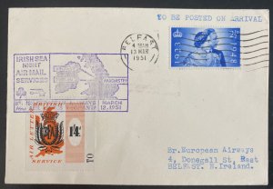 1951 Belfast England First All Up Airway Letter Services By BEA Cover 130 flow