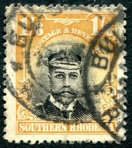 SOUTHERN RHODESIA-1924-29 1/6 Black & Yellow Sg 11 GOOD USED V27407