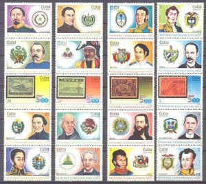 Cuba 3065-84 MNH Personalities/Coat of arms/Stamp on st