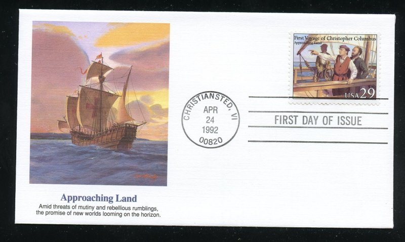 US 2622 Voyages of Columbus - Approaching Land UA Fleetwood cachet FDC