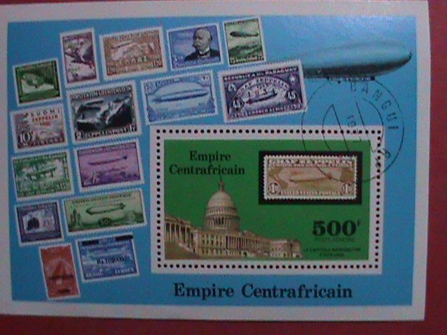 CENTRAL AFRICAN:  1977- ZIPPLINS STAMPS ON STAMP-S/S-CTO-NH-SHEET LAST ONE.