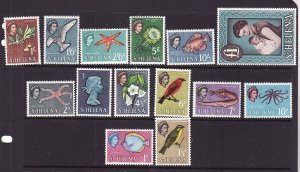 St Helena-Sc#159-72-unused light hinged og set-Marine Life-Birds-1961-