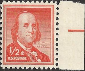 # 1030a MINT NEVER HINGED DRY PRINT BEN FRANKLIN