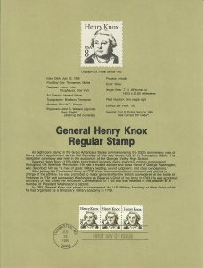US SP510 Henry Knox Souvenir Page #1851