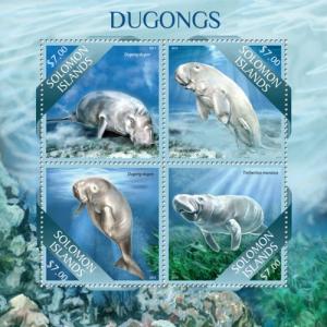 SOLOMON ISLANDS 2013 SHEET DUGONGS MARINE LIFE slm13502a